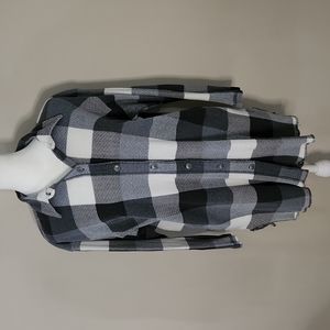 In Charge Button-down Plaid Waffleknit Top
